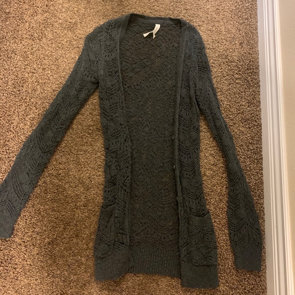 Grey knit cardigan